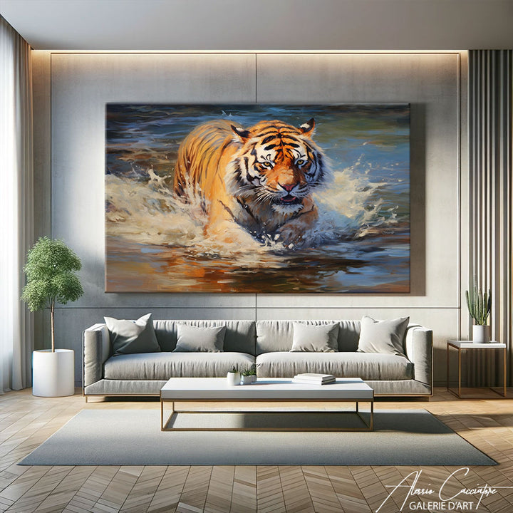 tableau tigre abstrait