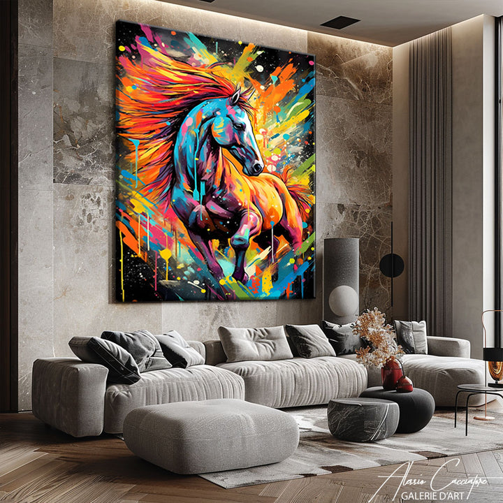 TABLEAU CHEVAL acrylique