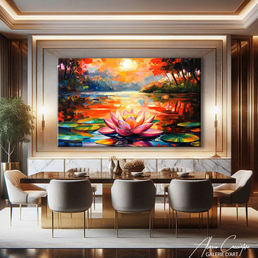 Tableau fleur de lotus – mise en situation