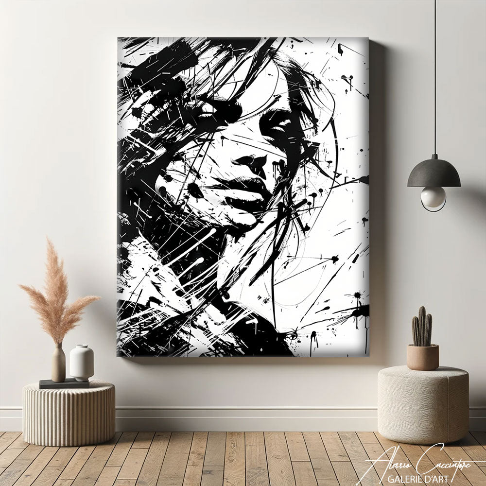 tableau femme noir et blanc