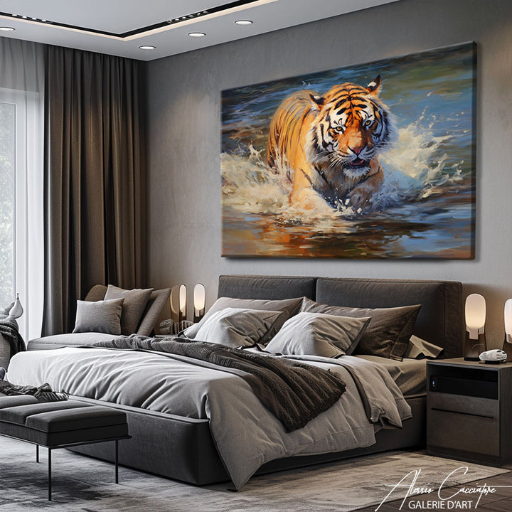 tableau tigre dans la jungle 