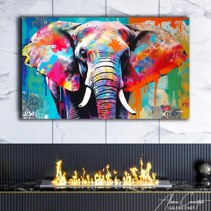 peinture tête éléphant