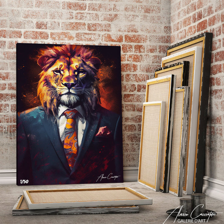 peinture lion acrylique 