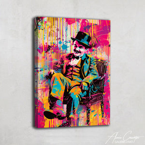 TABLEAU CHARLIE CHAPLIN STREET ART
