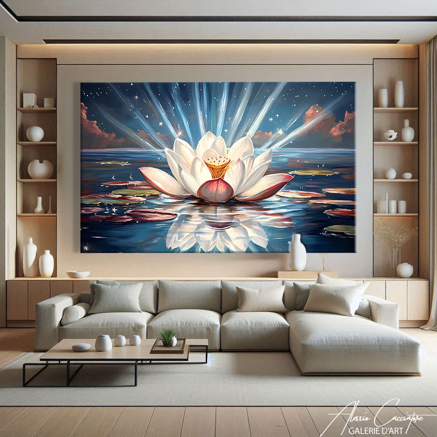 Tableau Lotus Bleu – mise en situation