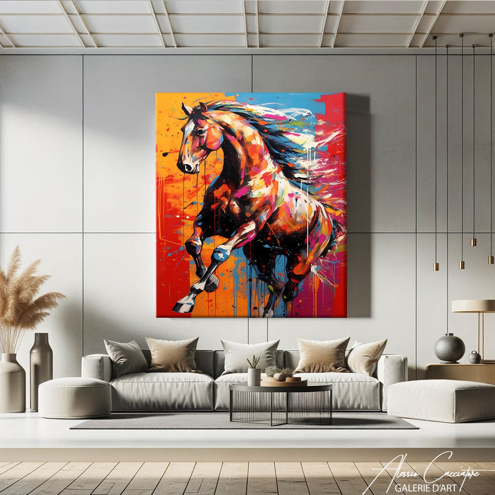 tableau cheval coloré
