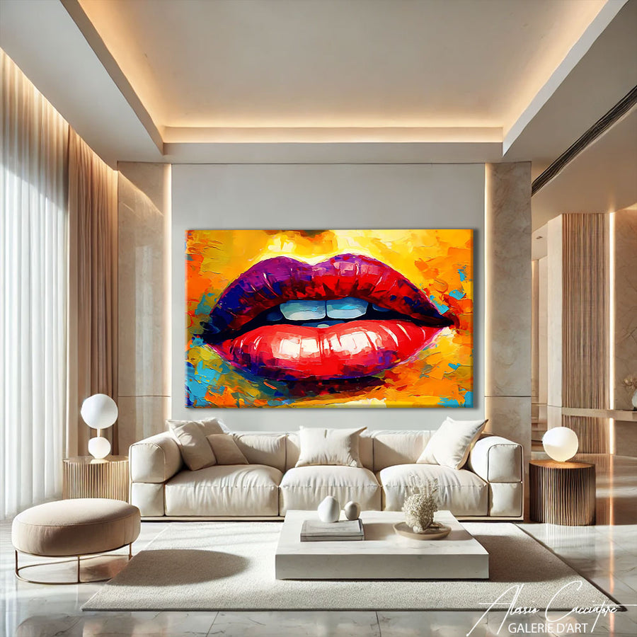 Tableau Pop Art Bouche – mise en situation