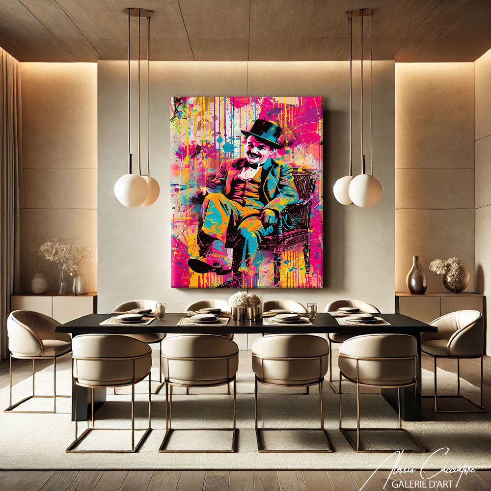 Tableau Charlie Chaplin Couleur

