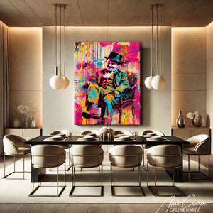 Tableau Charlie Chaplin Couleur
