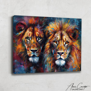 TABLEAU LION ET LIONNE
