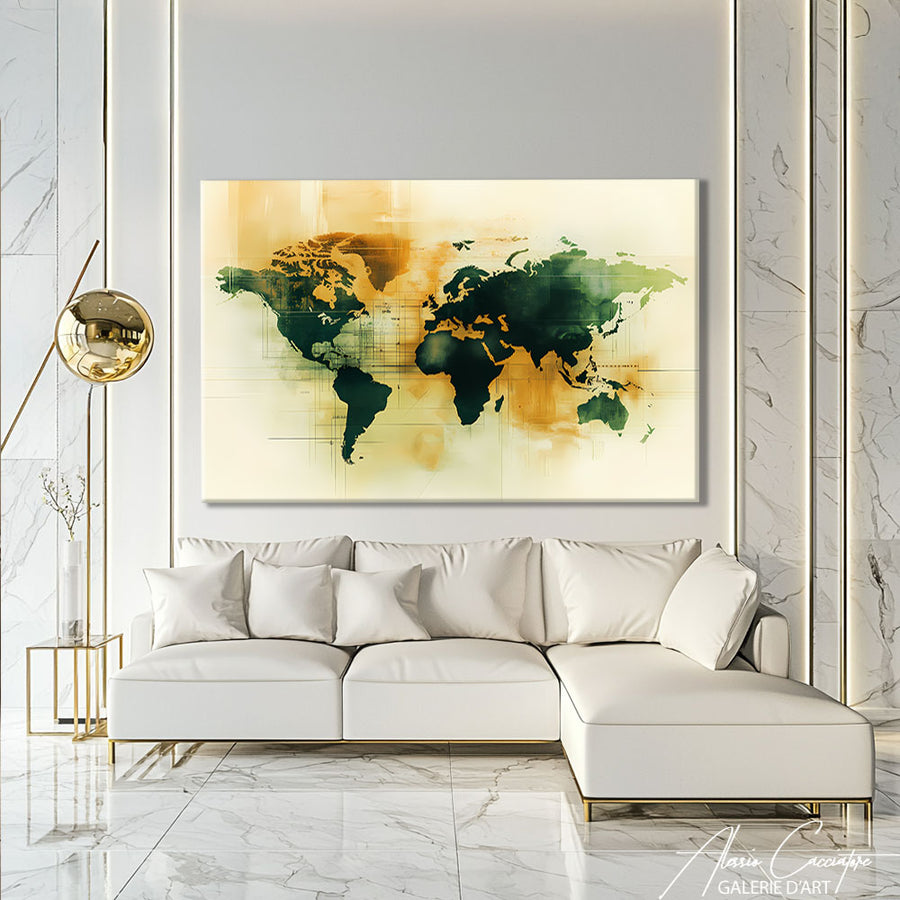 Tableau Mappemonde Murale – mise en situation