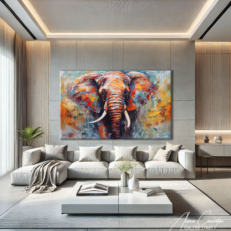Tableau Éléphant Xxl – mise en situation