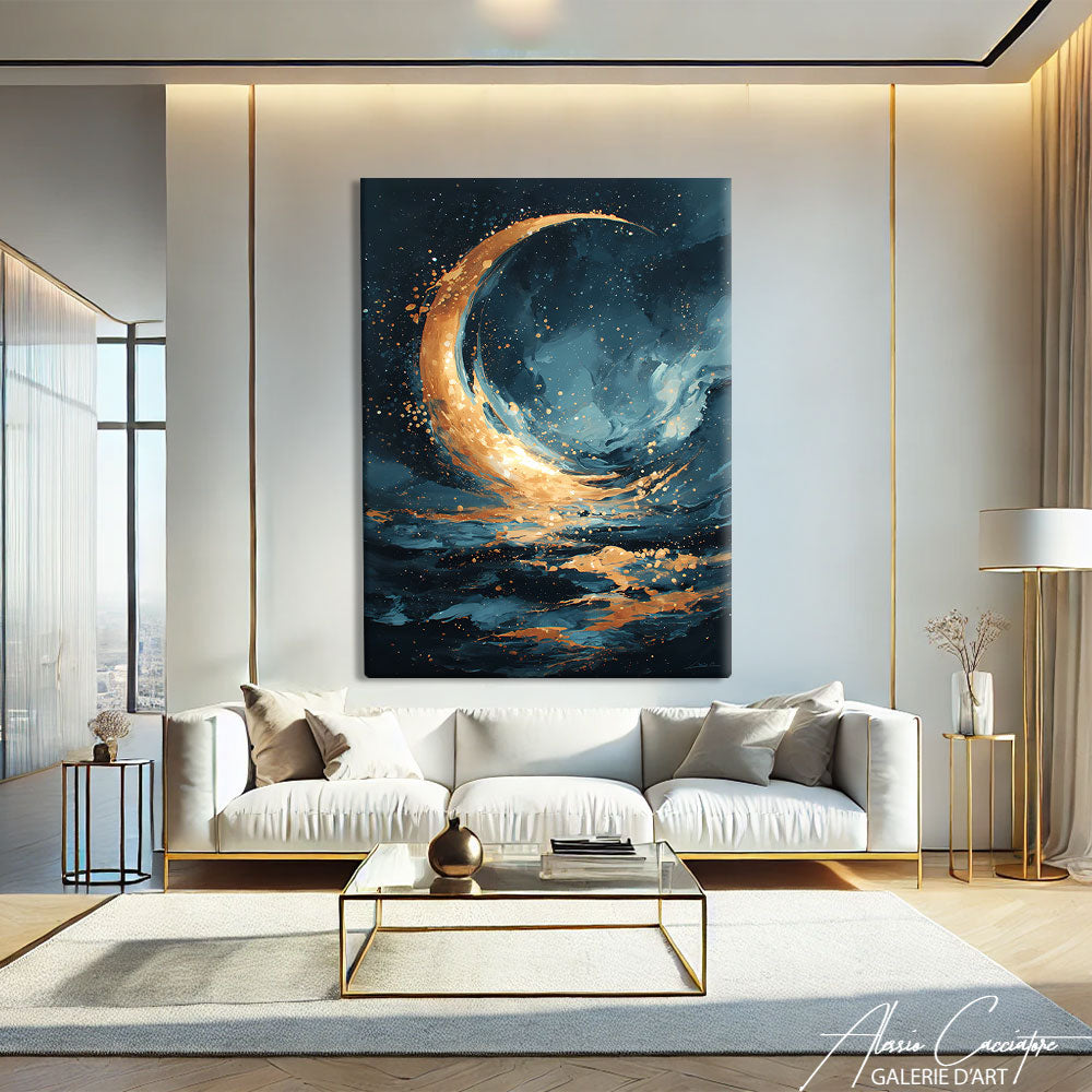 TABLEAU CROISSANT DE LUNE ABSTRAIT