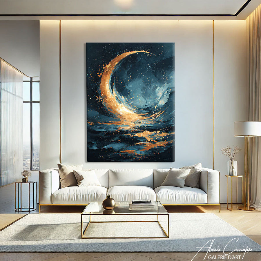 TABLEAU CROISSANT DE LUNE ABSTRAIT AlessioCacciatore – mise en situation