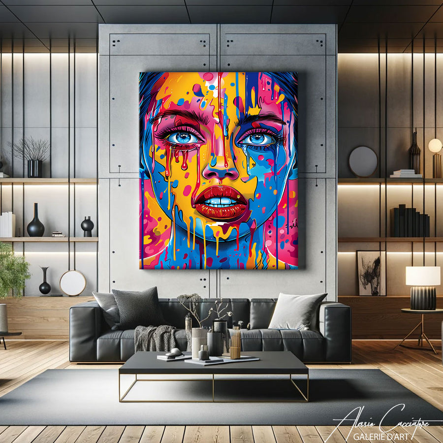 Tableau Portrait Femme Moderne – mise en situation