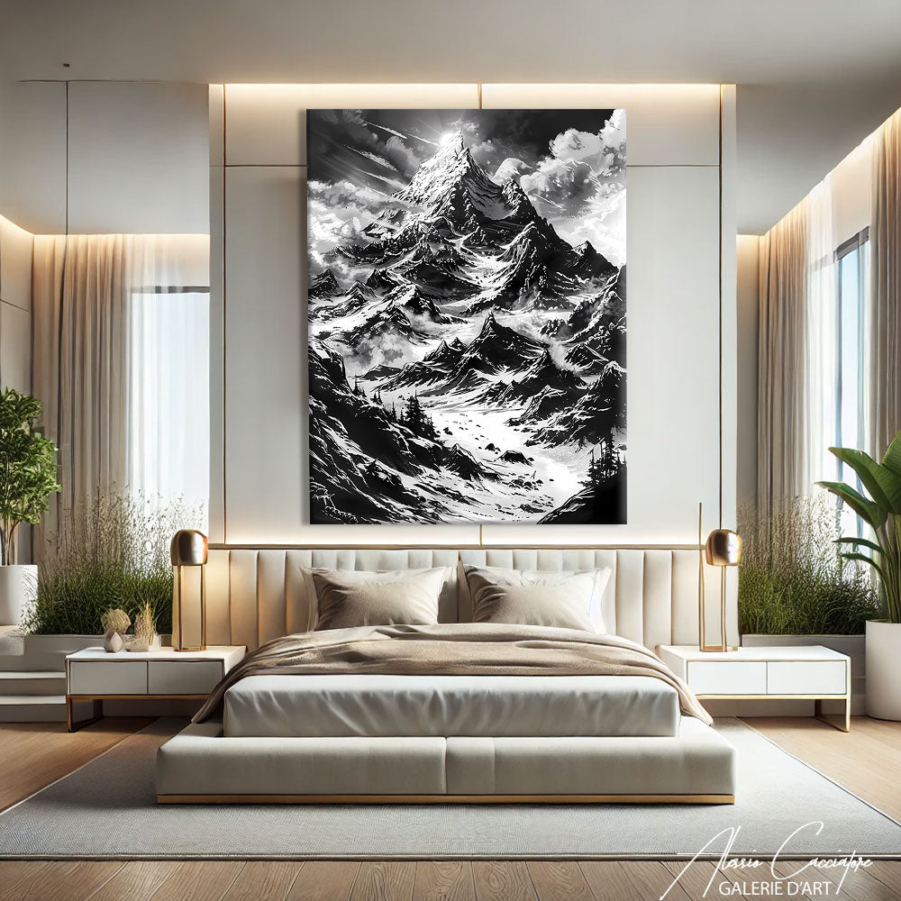 Tableau Montagne Enneigée
