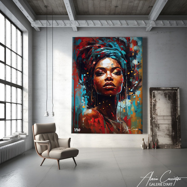 tableau femme africaine art
