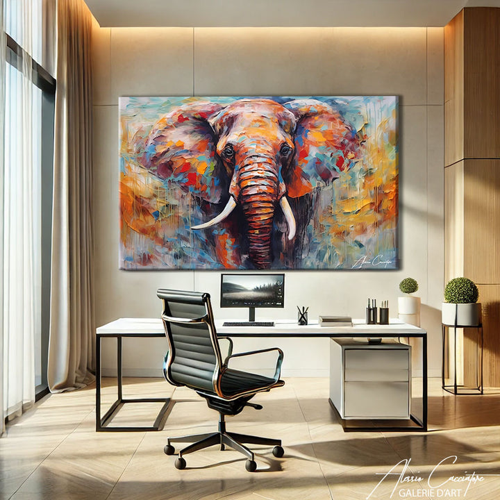 tableau elephant peinture