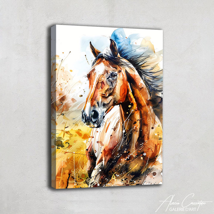 Tableau Aquarelle Cheval
