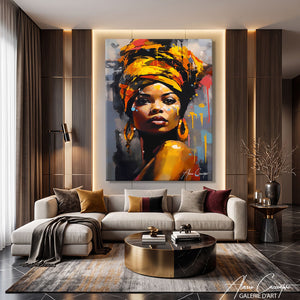 TABLEAU FEMME AFRICAINE ABSTRAIT