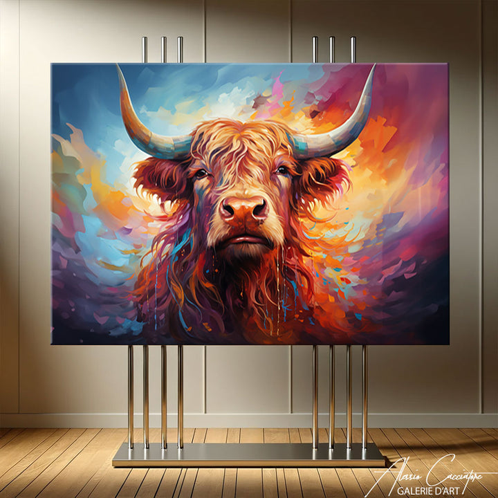 TABLEAU VACHE HIGHLAND COULEUR