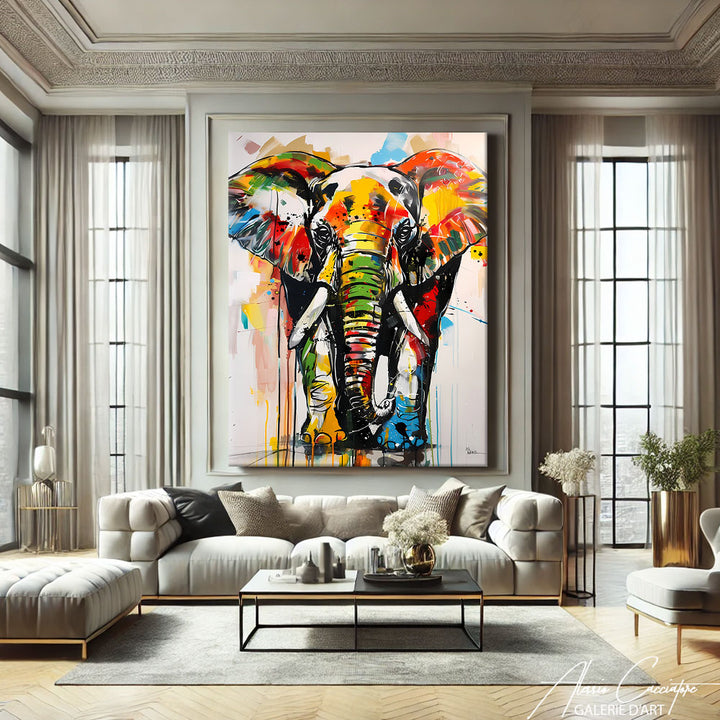 Tableau Éléphant Pop Art