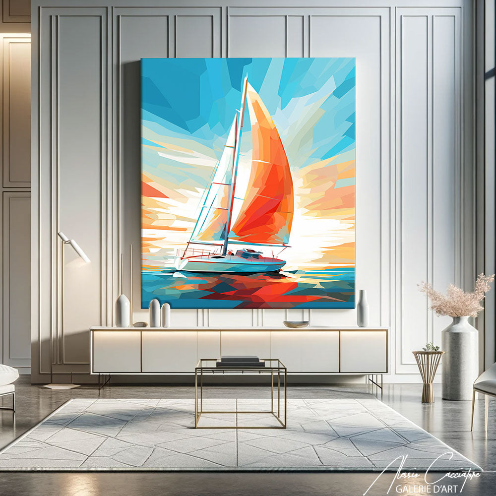 tableau bateau coloré