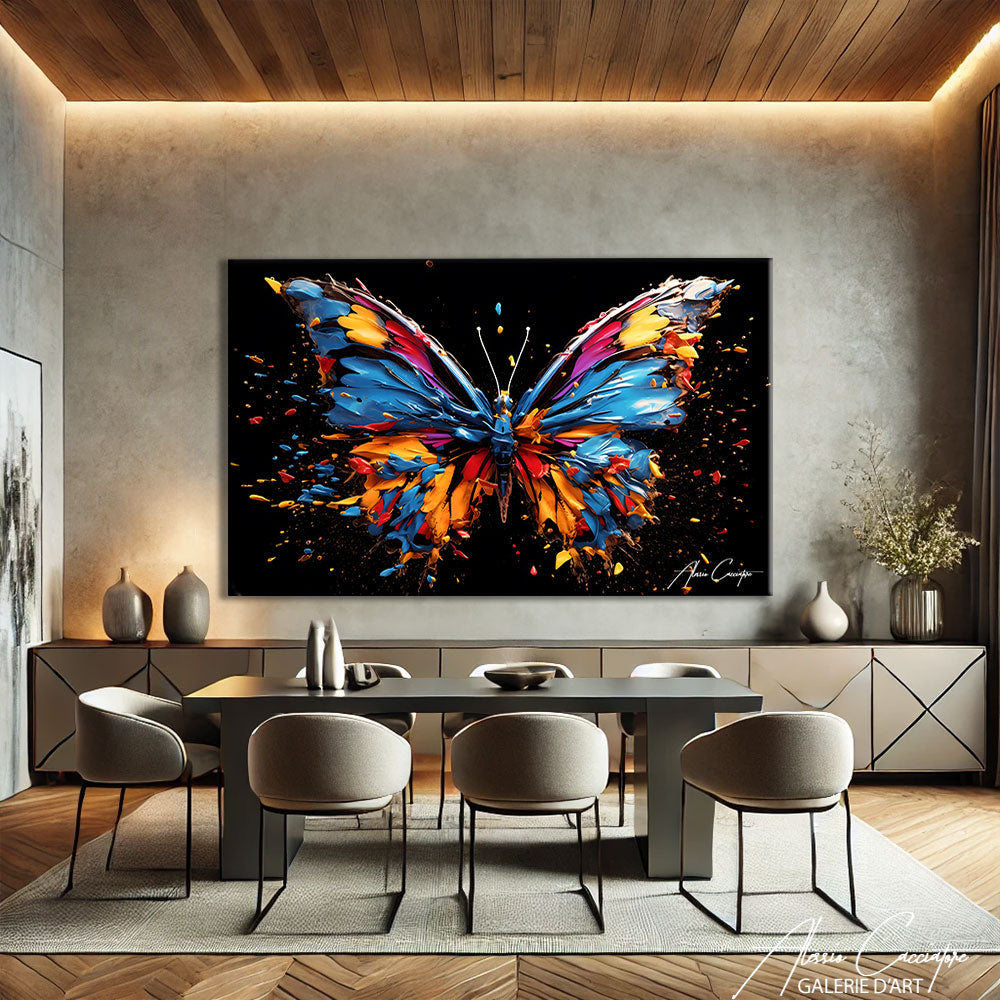 tableau papillon abstrait