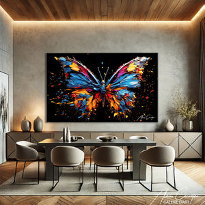 tableau papillon abstrait