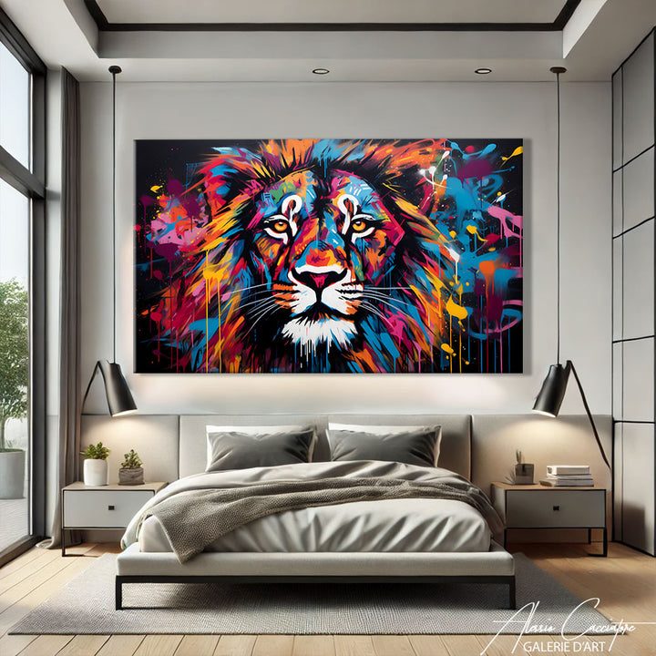 Tableau Lion Pop Art
