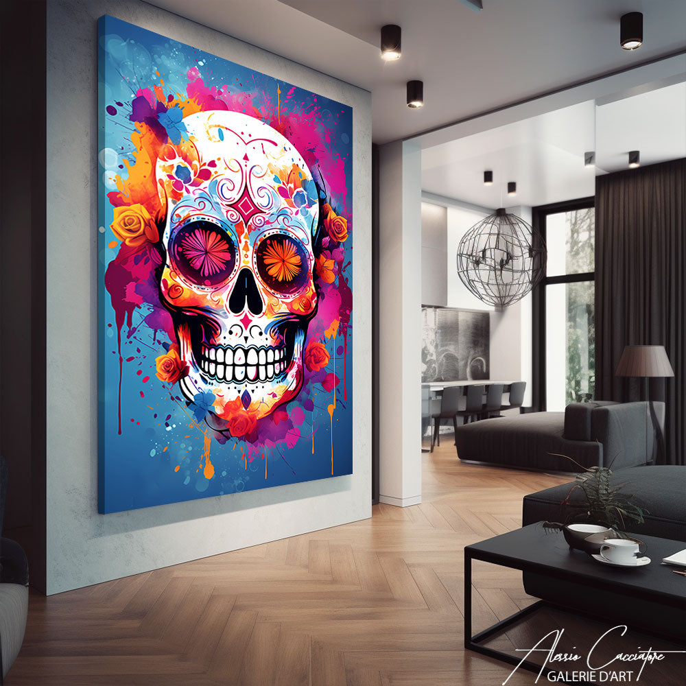 tableau tête de mort design