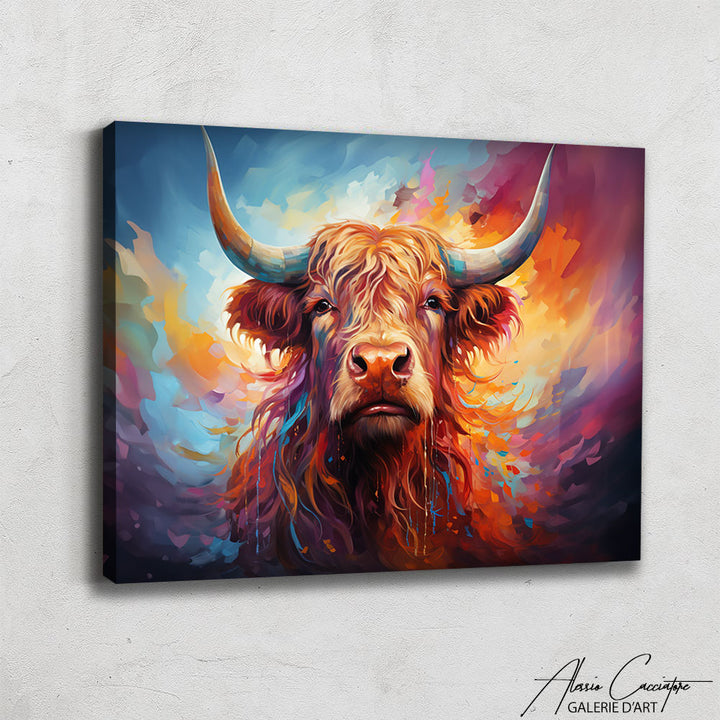 TABLEAU VACHE HIGHLAND COULEUR