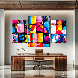 TABLEAU TRIPTYQUE COLORÉ