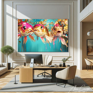 Tableau Moderne avec des Poissons