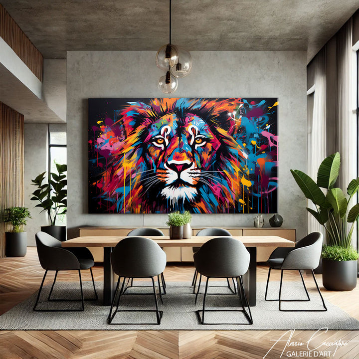 Peinture Lion Pop Art
