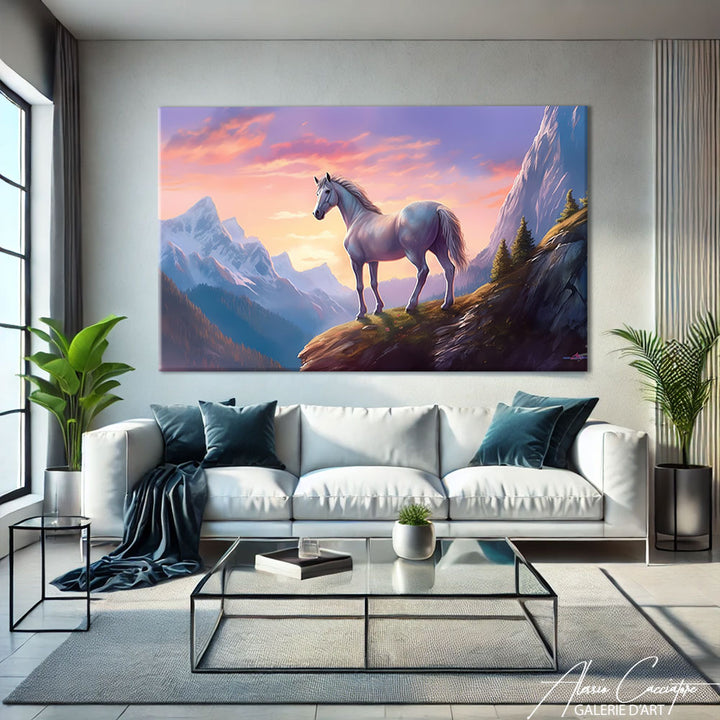 TABLEAU CHEVAL MONTAGNE