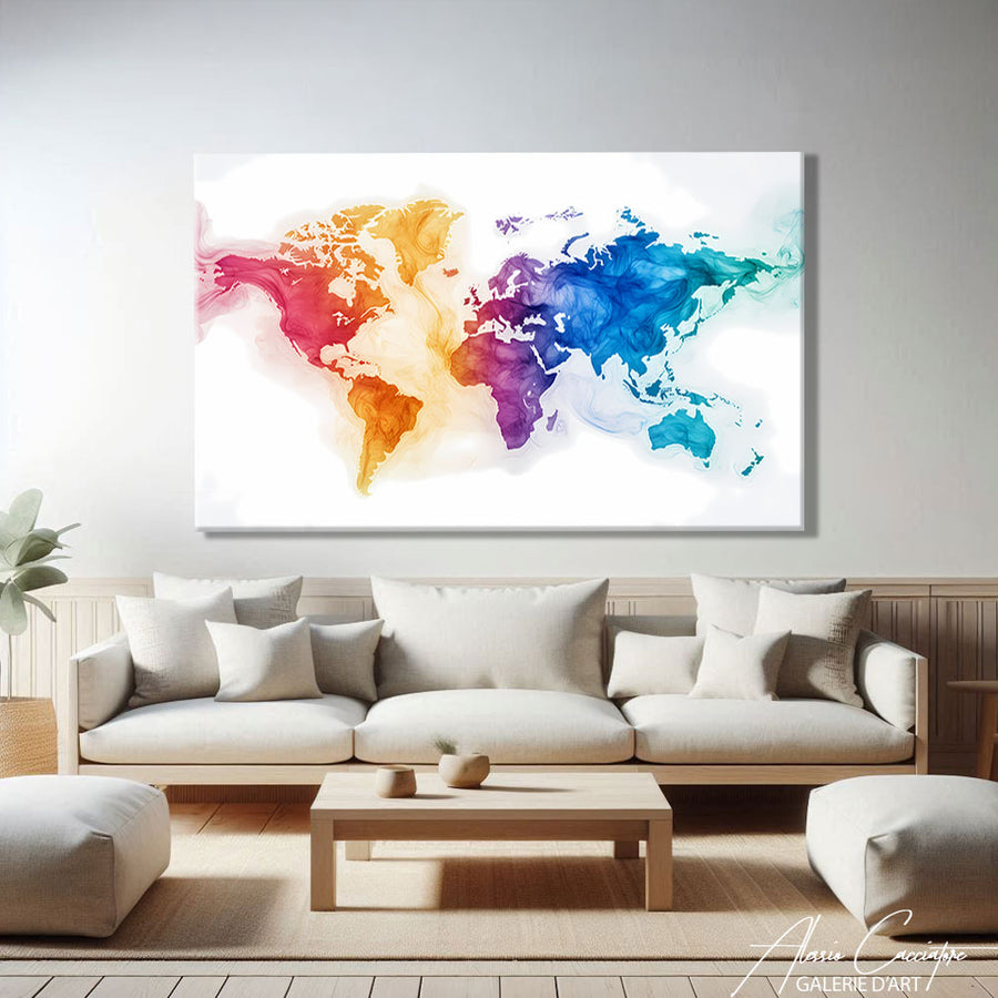 Tableau Carte du Monde Design – mise en situation
