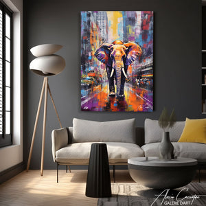 tableau éléphant coloré