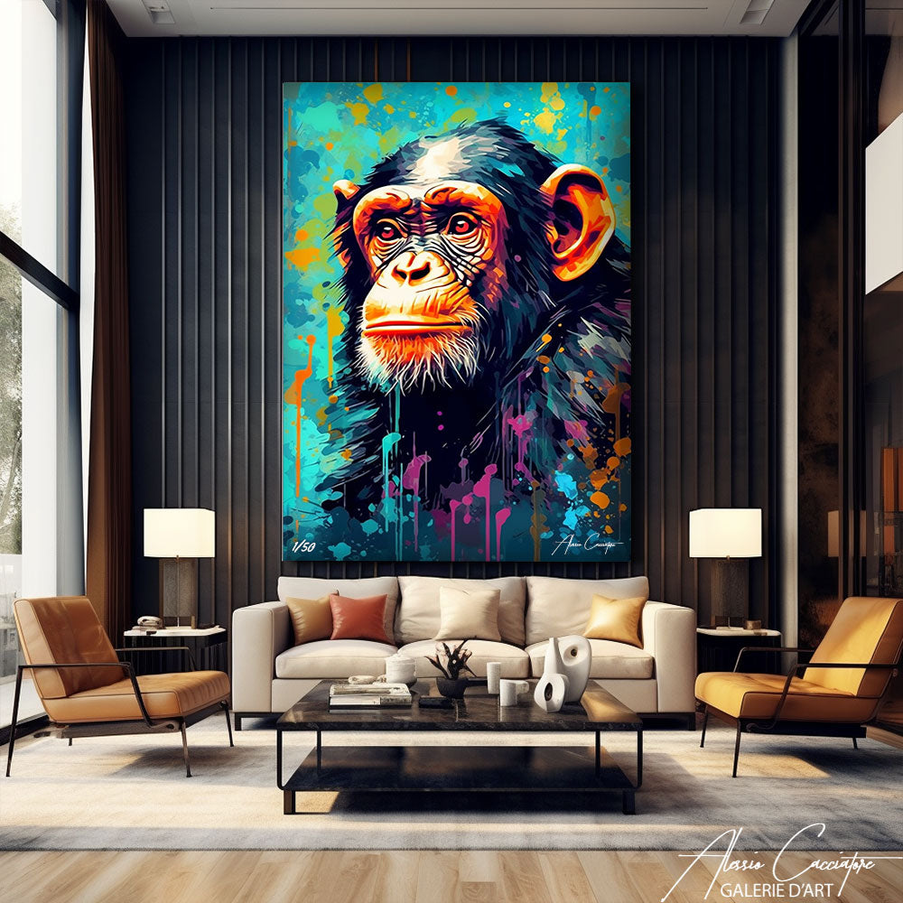 tableau singe pop art