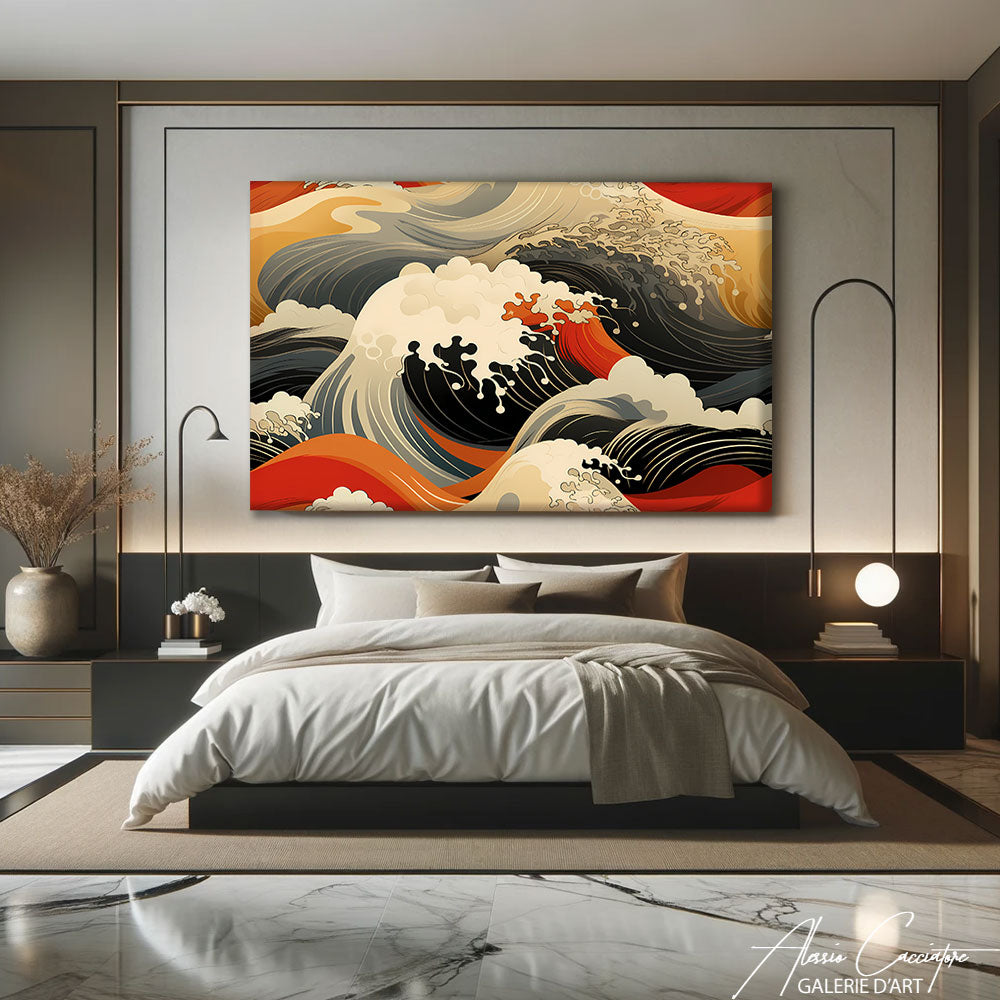 tableau japonais vague