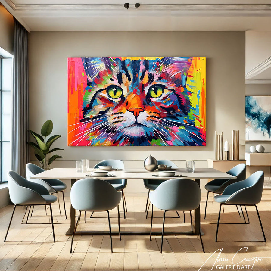 Tableau Pop Art Chat – mise en situation
