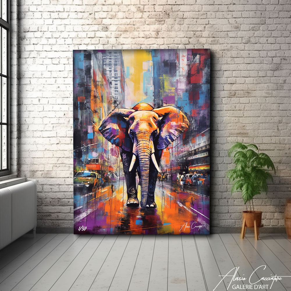 tableau éléphant moderne