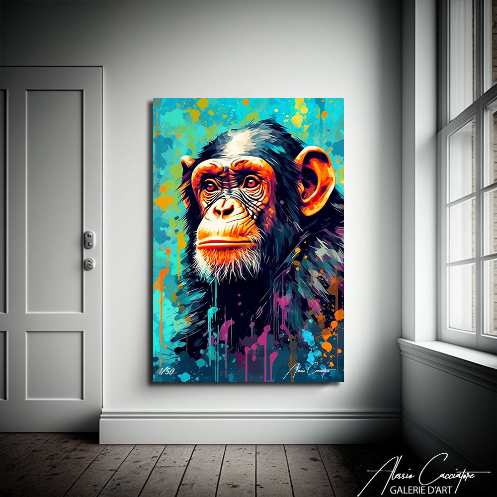tableau singe pop art