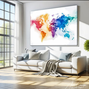 Tableau Carte du Monde Coloré