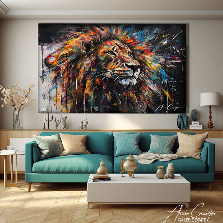 TABLEAU LION POP ART
