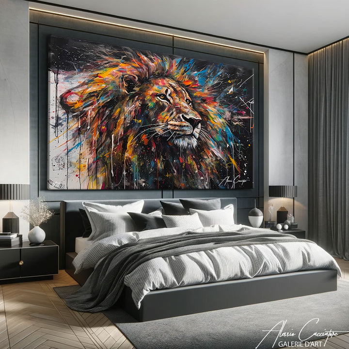 TABLEAU LION ACRYLIQUE
