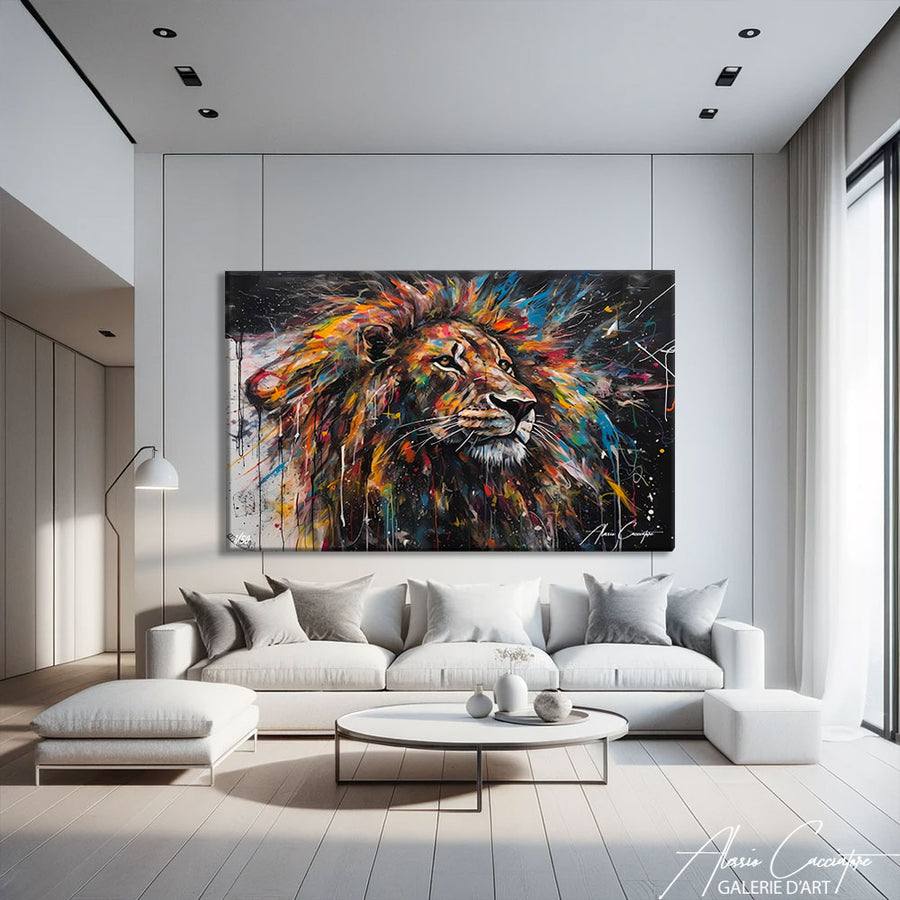 TABLEAU LION TOILE
 – mise en situation