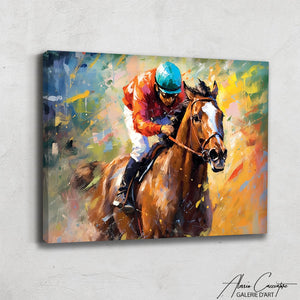 tableau cheval de course