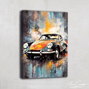 Tableau street art voiture 