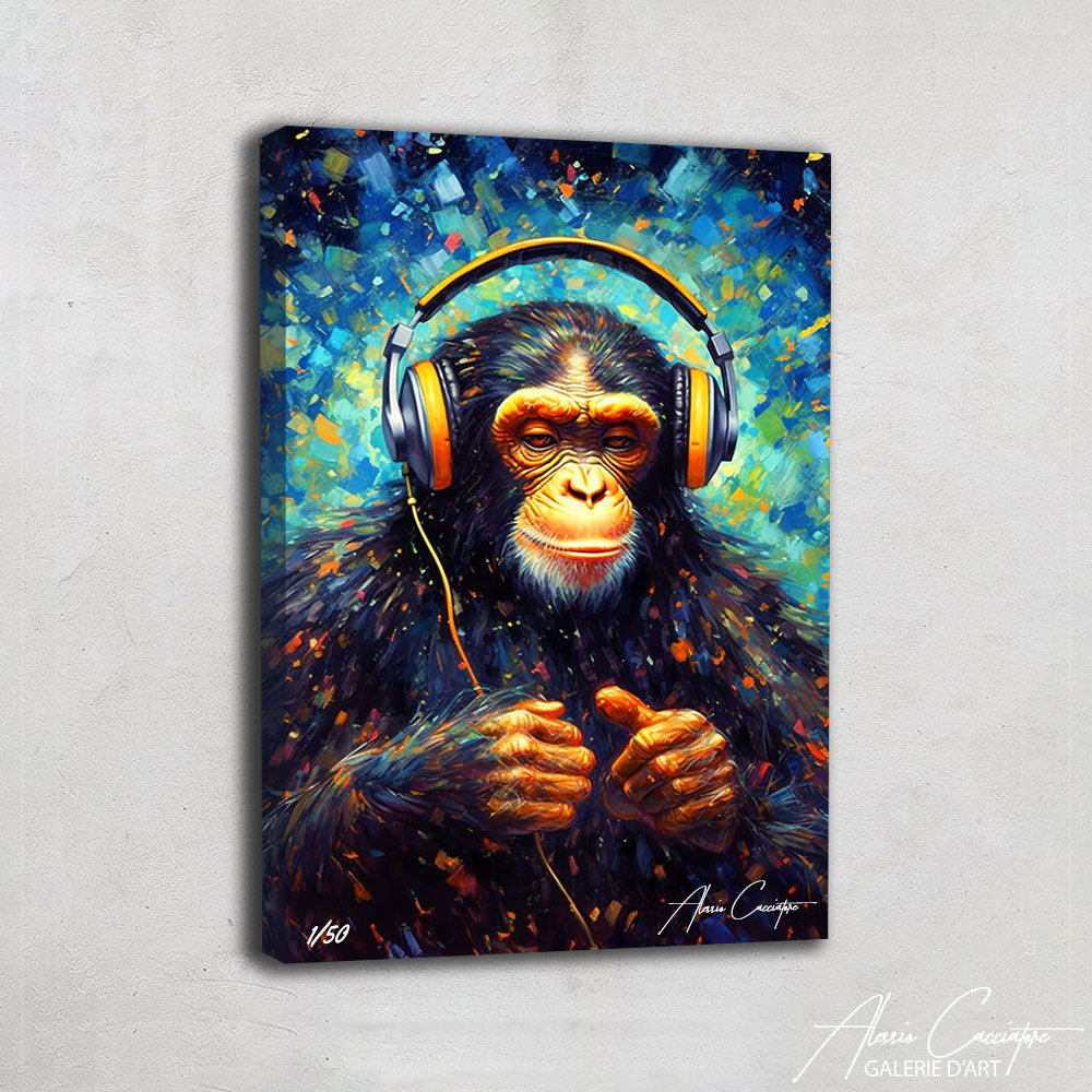 tableau singe musique